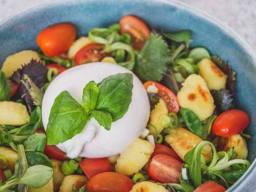 Gegrilde groenten met gnocchi en burrata